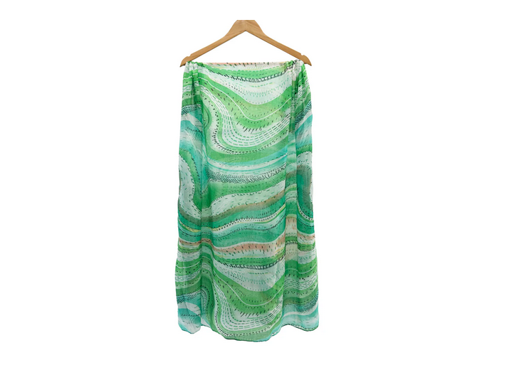 Sf2495-036 Cotton Blend Multi Layer Dots Green