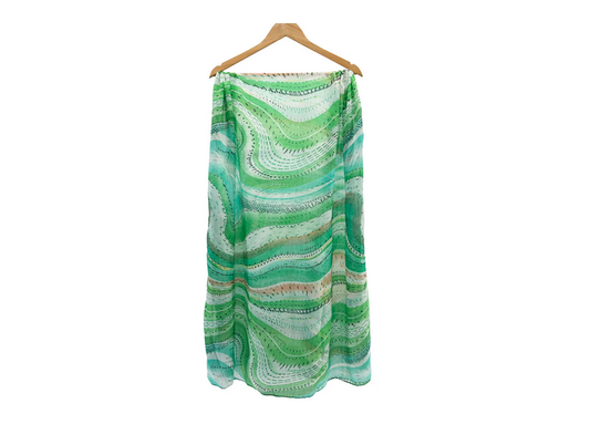 Sf2495-036 Cotton Blend Multi Layer Dots Green