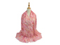 Sf2511-177 Gold Foil Lines Printed Scarf Fushia
