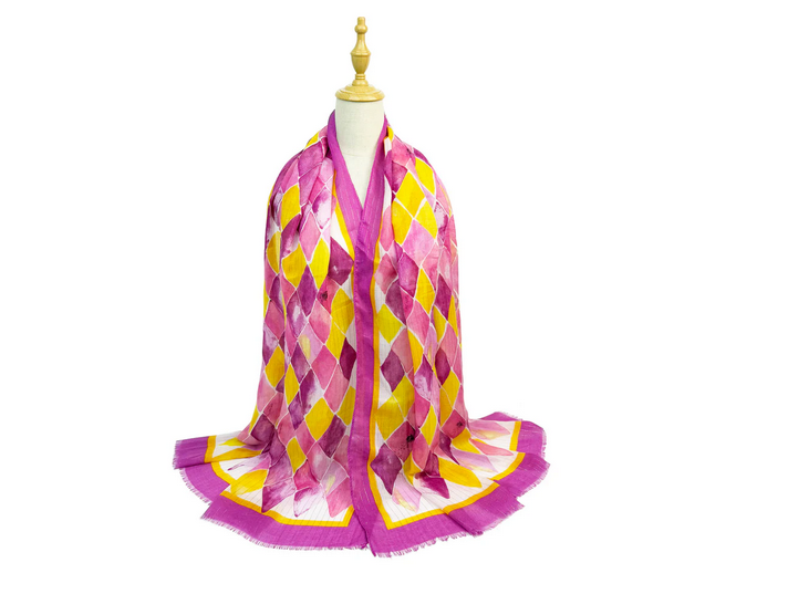 Sf2511-181 Colourful Squares Check Print Fushia