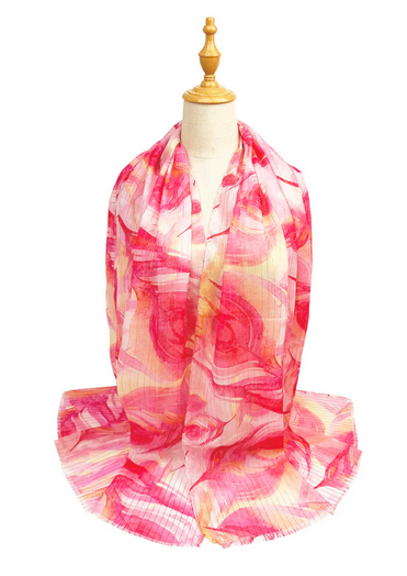 Sf2511-191 Soft Watercolour Leaves Print Coral