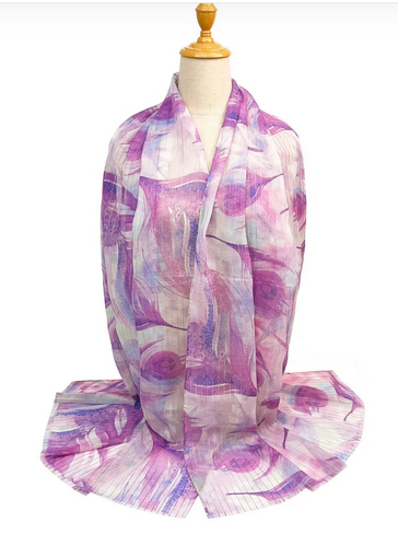 Sf2511-191 Soft Watercolour Leaves Print Pink