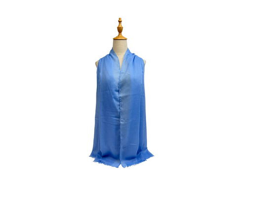 Sf2575-159 Plain Silky Scarf Baby Blue