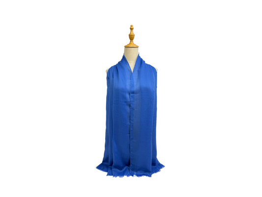 Sf2575-159 Plain Silky Scarf Blue