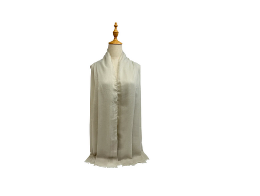 Sf2575-159 Plain Silky Scarf Cream