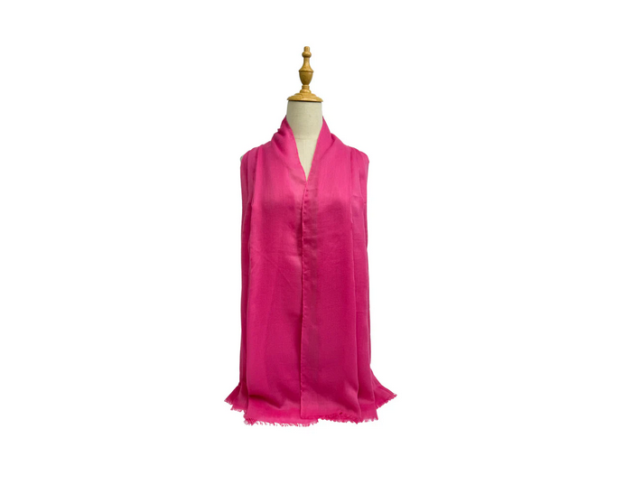 Sf2575-159 Plain Silky Scarf Fushia