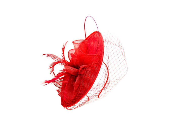 Sfc12678-28 Bowknot Disc Head & Veil Red