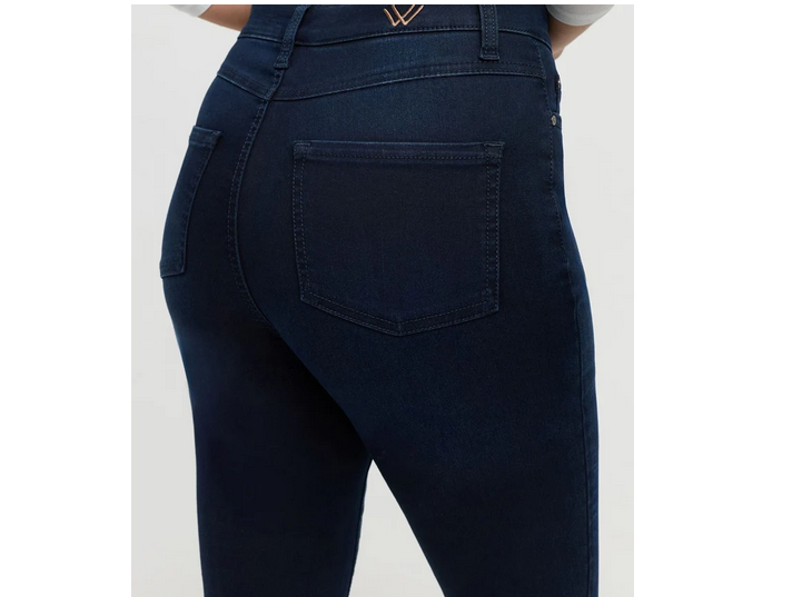 Sth3900 Short Leghigh Waist Straight Leg Dark Denim