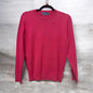 Sv379 O-Neck V Diamonty Design Jumper Fushia