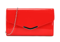 Td2974 Patent Envelope Clutch Bag Pink