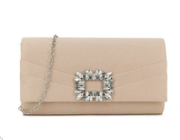 Td3136 Velvet Large Buckle Envelope Clut Nude