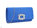 Td3136 Velvet Large Buckle Envelope Clut Royal Blue