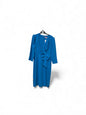 Cd249 Terri Straight Dress With Bow Azure Blue