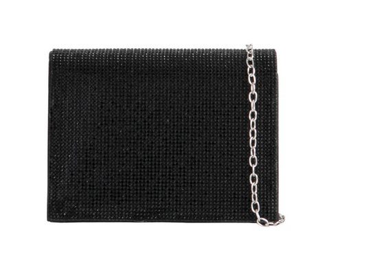 Tl2935 Small Square Bling Clutch Bag Black