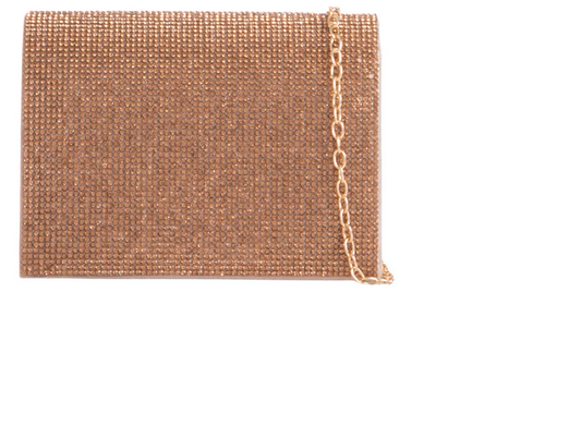 Tl2935 Small Square Bling Clutch Bag Gold