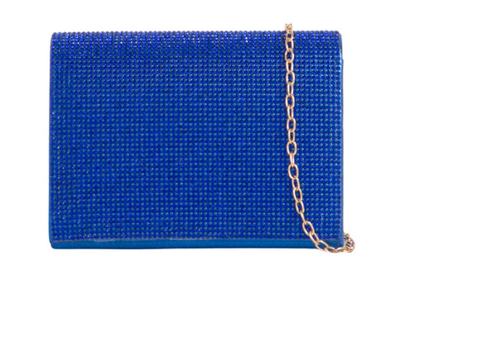 Tl2935 Small Square Bling Clutch Bag Royal Blue