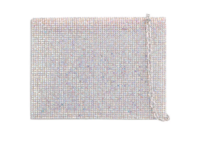 Tl2935 Small Square Bling Clutch Bag Silver