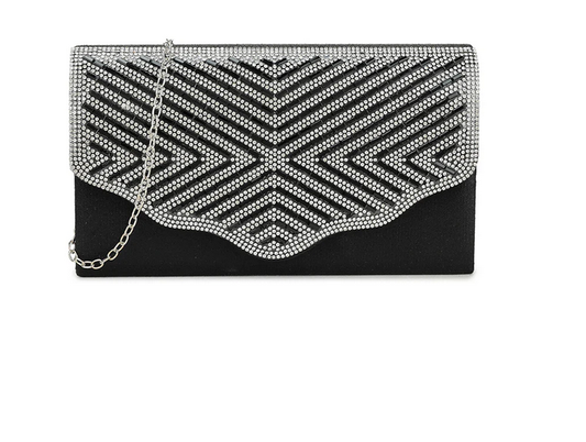 Tl3148 Bling Envelope Clutch Bag Black