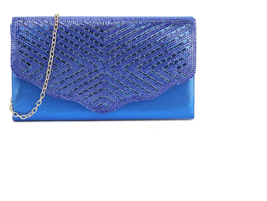 Tl3148 Bling Envelope Clutch Bag Blue
