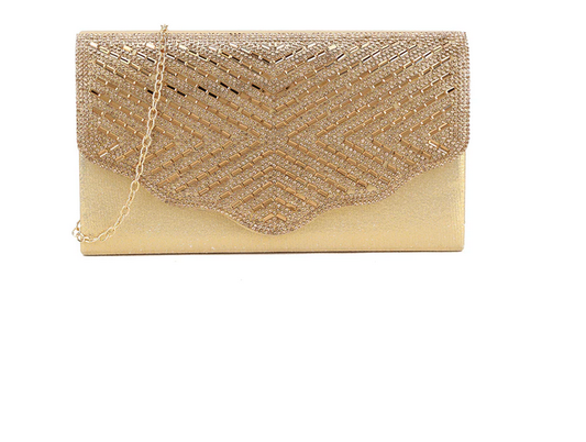 Tl3148 Bling Envelope Clutch Bag Gold