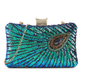 Tl3203 Peacock Beaded Bag Teal