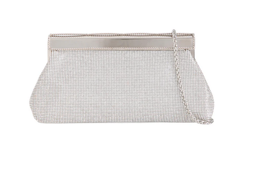 Tl3215 Bling Soft Pop Open Clutch Bag Silver