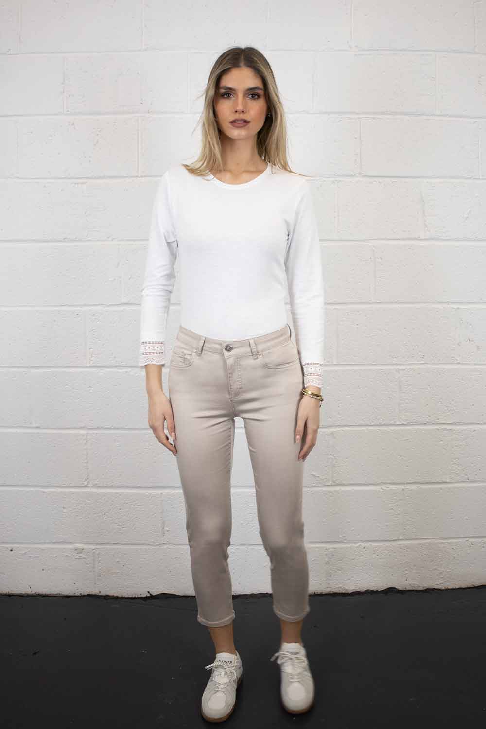 Unity 3/4 Tencel Trousers 25" Leg Taupe