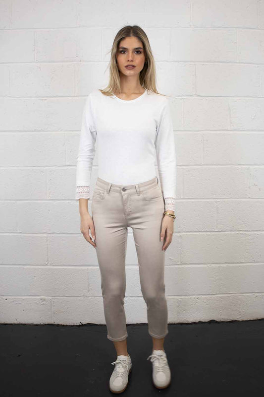 Unity 3/4 Tencel Trousers 25" Leg Taupe
