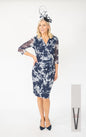 V423 V Neck Buckle Dress Navy