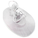 Wf1739-5 Feather Flower Fascinator Light Grey