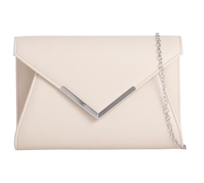 Z2436-Gold Z2436 Metalic Envelope Clutch Bag Gold Ivory