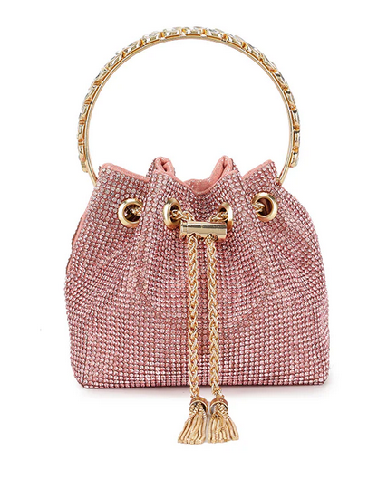 Z2920-1 Bling Bracelet Handle Draw Bag Pink