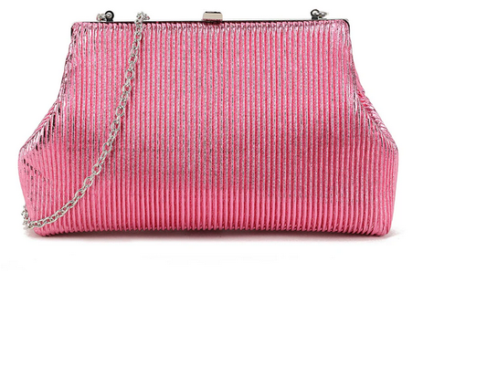 Z3044 Accordian Pleat Small Metalic Clut Pink