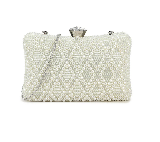 Z3112 PEARL DETAIL CLUTCH Cream